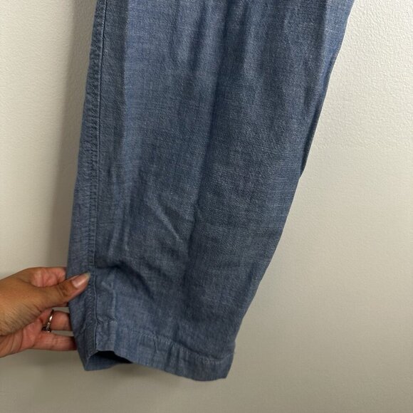 Talbots Pants Womens 14W Cotton Chambray Drawstring Elastic Waist Pull On Casual - Picture 4 of 12